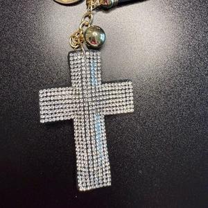 LGS Charms - Crosses/Angel Wings - Rhinestone Keychain Fashion Accessory with Tassel
