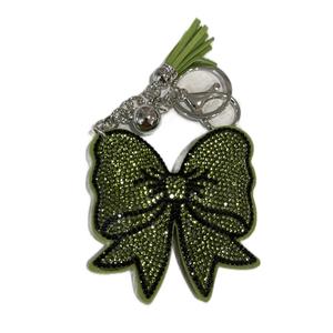 LGS Charms - Bows - Rhinestone Keychain Fashion Accessory with Tassel