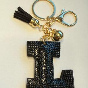 LGS Charms - Stars & Initials - Rhinestone Keychain Fashion Accessory with Tassel
