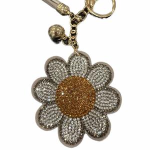 LGS Charms - Flowers - Rhinestone Keychain Fashion Accessory with Tassel