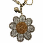 LGS Charms - Flowers - Rhinestone Keychain Fashion Accessory with Tassel