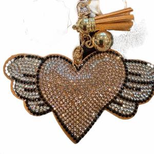 LGS Charms - Hearts - Rhinestone Keychain Fashion Accessory with Tassel