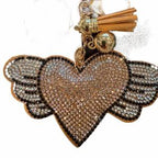 LGS Charms - Hearts - Rhinestone Keychain Fashion Accessory with Tassel