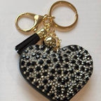 LGS Charms - Hearts - Rhinestone Keychain Fashion Accessory with Tassel
