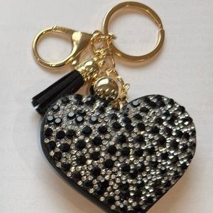 LGS Charms - Hearts - Rhinestone Keychain Fashion Accessory with Tassel