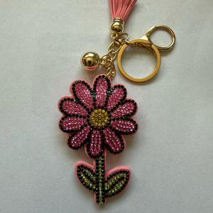 LGS Charms - Flowers - Rhinestone Keychain Fashion Accessory with Tassel