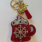 LGS Charms - Christmas - Rhinestone Keychain Fashion Accessory with Tassel