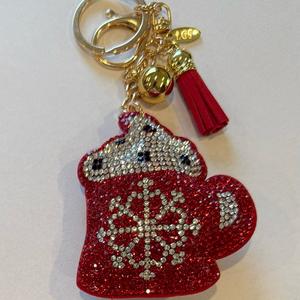 LGS Charms - Christmas - Rhinestone Keychain Fashion Accessory with Tassel