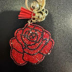 LGS Charms - Flowers - Rhinestone Keychain Fashion Accessory with Tassel