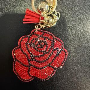 LGS Charms - Flowers - Rhinestone Keychain Fashion Accessory with Tassel