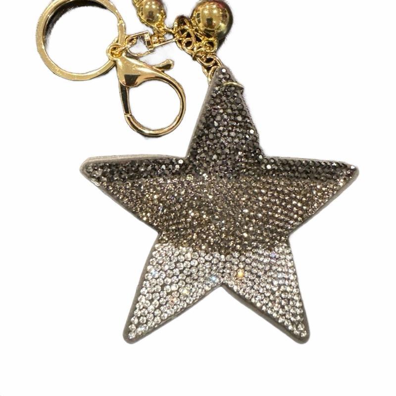 LGS Charms - Stars & Initials - Rhinestone Keychain Fashion Accessory with Tassel