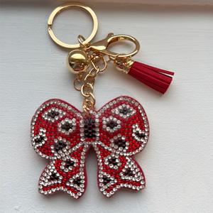 LGS Charms - Bows - Rhinestone Keychain Fashion Accessory with Tassel