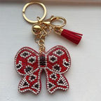 LGS Charms - Bows - Rhinestone Keychain Fashion Accessory with Tassel
