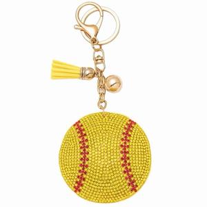 LGS Charms - Sports - Rhinestone Keychain Fashion Accessory with Tassel