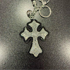 LGS Charms - Crosses/Angel Wings - Rhinestone Keychain Fashion Accessory with Tassel