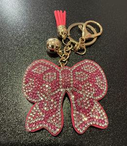 LGS Charms - Bows - Rhinestone Keychain Fashion Accessory with Tassel