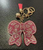 LGS Charms - Bows - Rhinestone Keychain Fashion Accessory with Tassel
