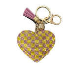 LGS Charms - Hearts - Rhinestone Keychain Fashion Accessory with Tassel