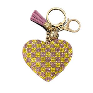 LGS Charms - Hearts - Rhinestone Keychain Fashion Accessory with Tassel