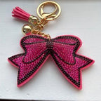 LGS Charms - Bows - Rhinestone Keychain Fashion Accessory with Tassel
