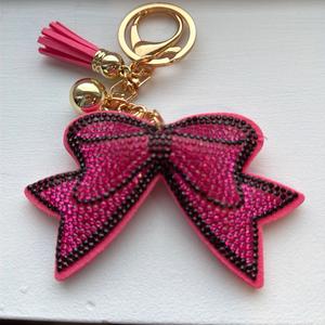 LGS Charms - Bows - Rhinestone Keychain Fashion Accessory with Tassel