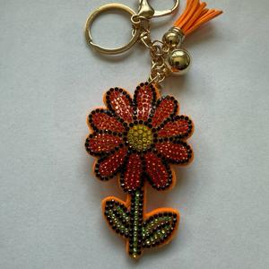 LGS Charms - Flowers - Rhinestone Keychain Fashion Accessory with Tassel