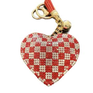 LGS Charms - Hearts - Rhinestone Keychain Fashion Accessory with Tassel