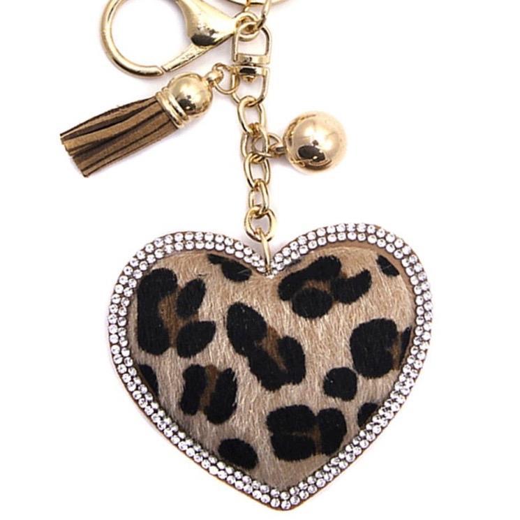 LGS Charms - Hearts - Rhinestone Keychain Fashion Accessory with Tassel