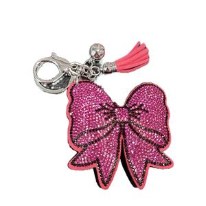 LGS Charms - Bows - Rhinestone Keychain Fashion Accessory with Tassel