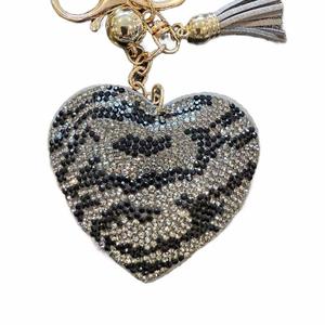 LGS Charms - Hearts - Rhinestone Keychain Fashion Accessory with Tassel