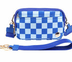 LGS Exclusives 3 in 1 Wallet RFID protected - Nylon Wristlet & Crossbody Bag for Women, Fits Most Smartphones, Stylish & Versatile wallets purse Casual Lightweight Bag Checkered Pattern Bag