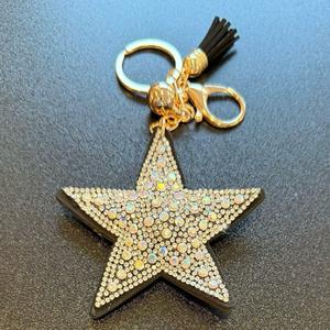 LGS Charms - Stars & Initials - Rhinestone Keychain Fashion Accessory with Tassel