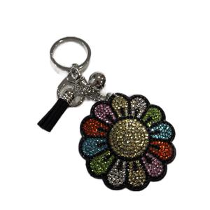 LGS Charms - Flowers - Rhinestone Keychain Fashion Accessory with Tassel