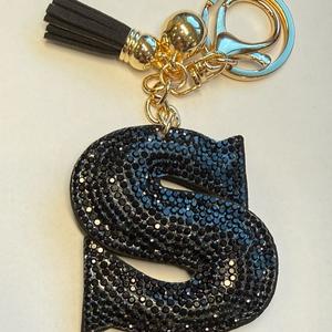 LGS Charms - Stars & Initials - Rhinestone Keychain Fashion Accessory with Tassel