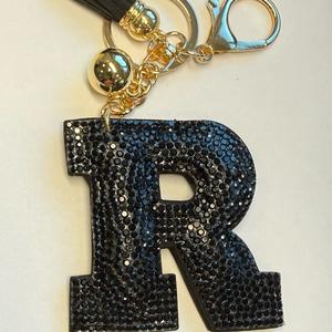 LGS Charms - Stars & Initials - Rhinestone Keychain Fashion Accessory with Tassel