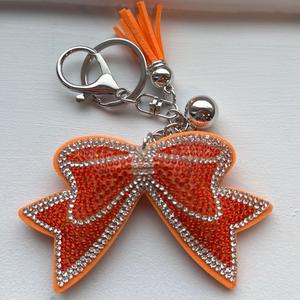 LGS Charms - Bows - Rhinestone Keychain Fashion Accessory with Tassel