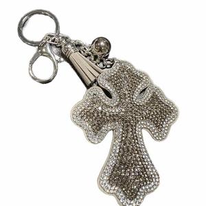 LGS Charms - Crosses/Angel Wings - Rhinestone Keychain Fashion Accessory with Tassel