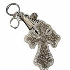 LGS Charms - Crosses/Angel Wings - Rhinestone Keychain Fashion Accessory with Tassel