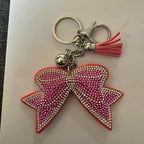 LGS Charms - Bows - Rhinestone Keychain Fashion Accessory with Tassel