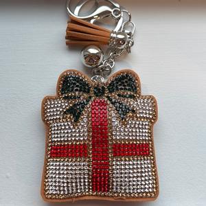 LGS Charms - Christmas - Rhinestone Keychain Fashion Accessory with Tassel