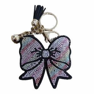 LGS Charms - Bows - Rhinestone Keychain Fashion Accessory with Tassel