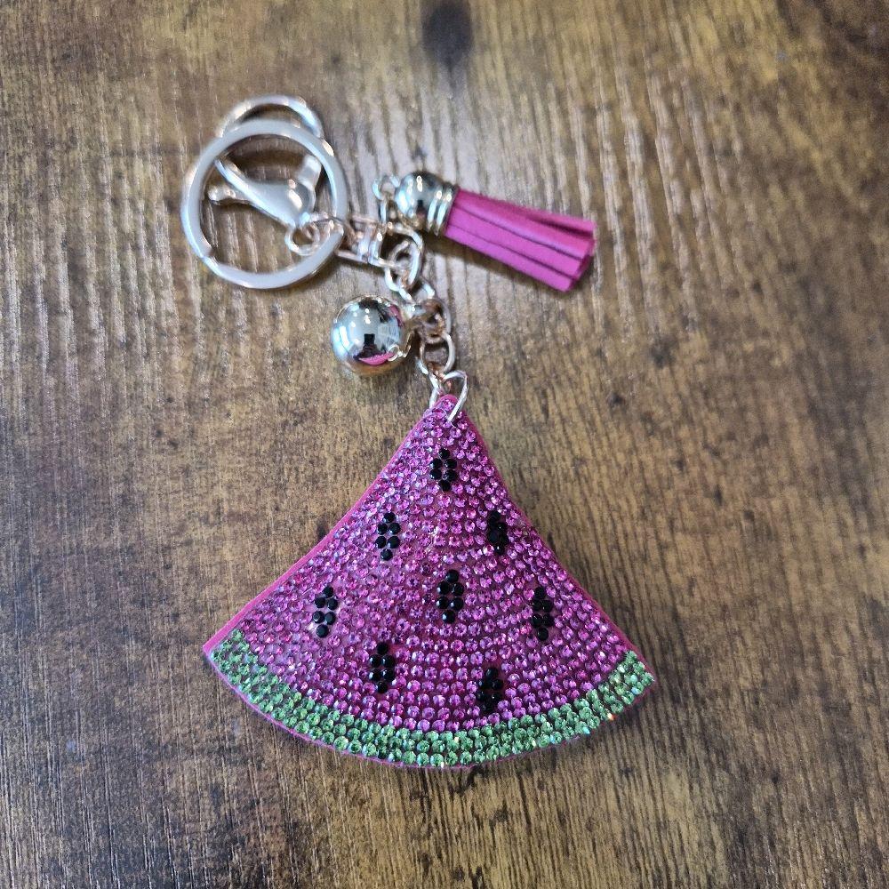 LGS Charms - Food & Drinks - Rhinestone Keychain Fashion Accessory with Tassel