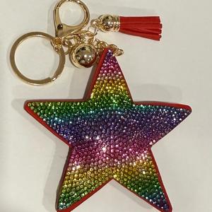 LGS Charms - Stars & Initials - Rhinestone Keychain Fashion Accessory with Tassel