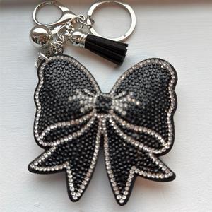 LGS Charms - Bows - Rhinestone Keychain Fashion Accessory with Tassel