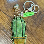 LGS Charms - Flowers - Rhinestone Keychain Fashion Accessory with Tassel