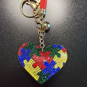 LGS Charms - Hearts - Rhinestone Keychain Fashion Accessory with Tassel