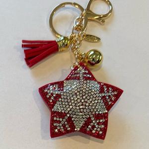 LGS Charms - Christmas - Rhinestone Keychain Fashion Accessory with Tassel