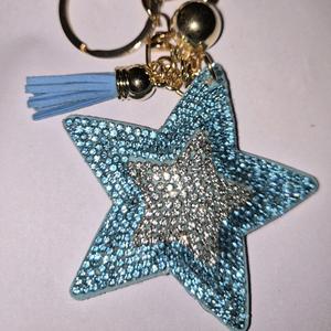 LGS Charms - Stars & Initials - Rhinestone Keychain Fashion Accessory with Tassel