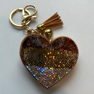 LGS Charms - Hearts - Rhinestone Keychain Fashion Accessory with Tassel