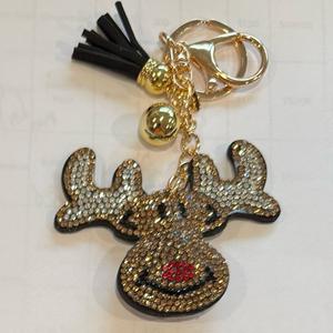 LGS Charms - Christmas - Rhinestone Keychain Fashion Accessory with Tassel